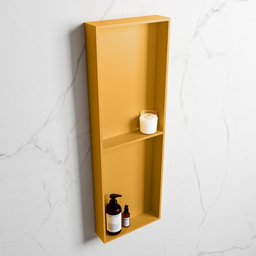 EASY Nis 149,5x29,5cm in solid surface kleur Ocher | Ocher. 2 vakken geschikt voor in- of opbouw