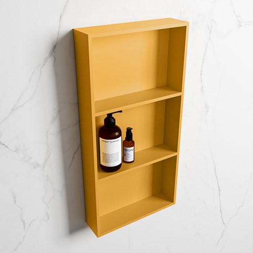 EASY Nis 59,5x29,5cm in solid surface kleur Ocher | Ocher. 3 vakken  geschikt voor in- of opbouw