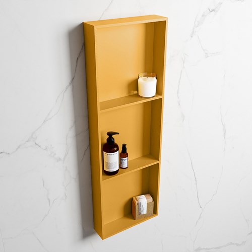 EASY Nis 89,5x29,5cm in solid surface kleur Ocher | Ocher. 3 vakken  geschikt voor in- of opbouw