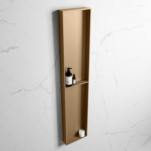 EASY Nis 89,5x29,5cm in solid surface kleur Oro | Oro. 2 vakken geschikt voor in- of opbouw