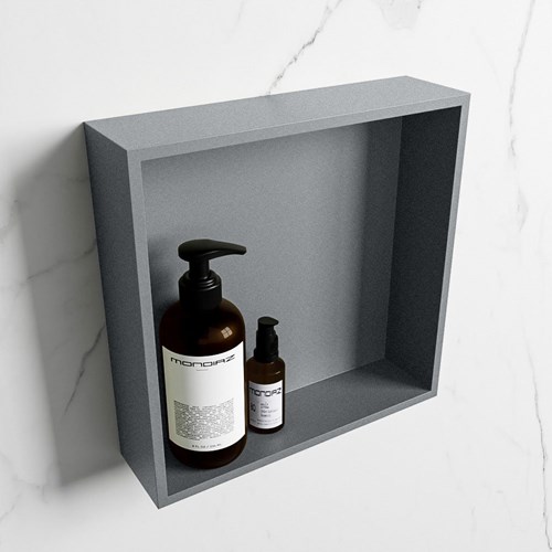 EASY Nis 29,5x29,5cm in solid surface kleur Plata | Plata. 1 vak  geschikt voor in- of opbouw