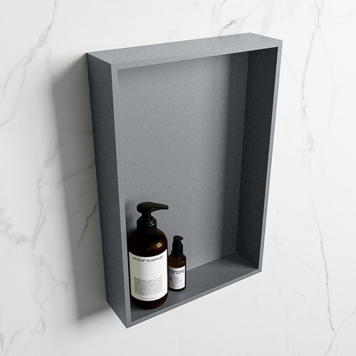 EASY Nis 44,5x29,5cm in solid surface kleur Plata | Plata. 1 vak  geschikt voor in- of opbouw