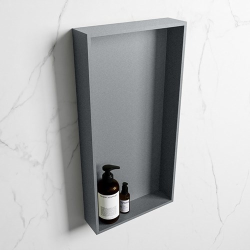 EASY Nis 59,5x29,5cm in solid surface kleur Plata | Plata. 1 vak  geschikt voor in- of opbouw