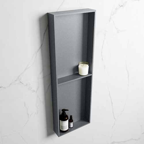 EASY Nis 149,5x29,5cm in solid surface kleur Plata | Plata. 2 vakken geschikt voor in- of opbouw