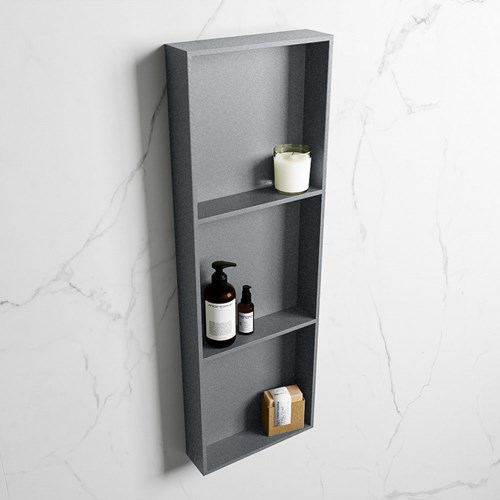 EASY Nis 89,5x29,5cm in solid surface kleur Plata | Plata. 3 vakken  geschikt voor in- of opbouw