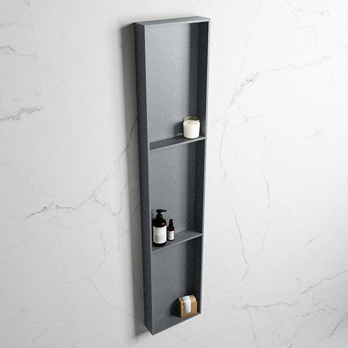 EASY Nis 149,5x29,5cm in solid surface kleur Plata | Plata. 3 vakken  geschikt voor in- of opbouw