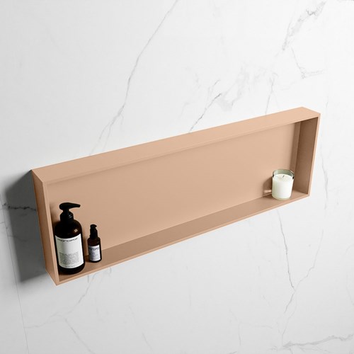 EASY Nis 89,5x29,5cm in solid surface kleur Rosee | Rosee. 1 vak  geschikt voor in- of opbouw