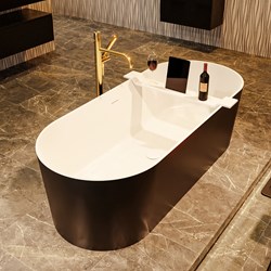 NOBLE Bañera exenta solid surface 180x75cm color Urban / Talc.