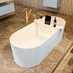NOBLE Bañera exenta solid surface 180x75cm color Clay / Talc.