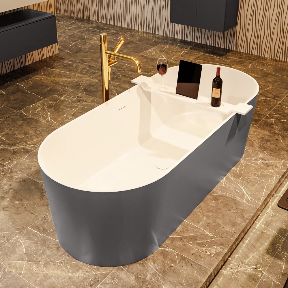 vrijstaand bad solid surface noble dark grey vrijstaand bad solid surface noble dark grey
