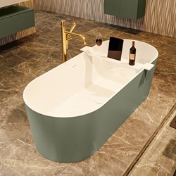 NOBLE Bañera exenta solid surface 180x75cm color Army / Talc.