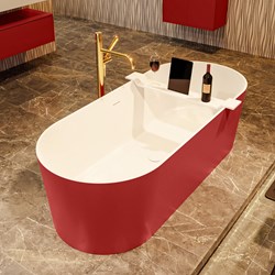 NOBLE vasca da bagno indipendente 180x75cm colore Fire / Talc.