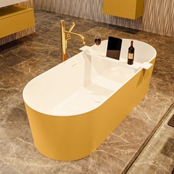 NOBLE freestanding bath 180x75cm color Ocher / Talc.