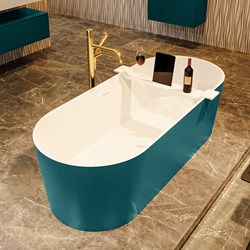NOBLE Bañera exenta solid surface 180x75cm color Smag / Talc.