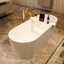 NOBLE Bañera exenta solid surface 180x75cm color Oro / Talc.