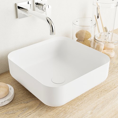 BINX Lavabos sobre encimera solid surface 36cm color Talc / Talc.