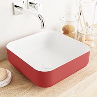 BINX Lavabos sobre encimera solid surface 36cm color Fire / Talc.
