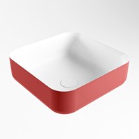 BINX Vasque à poser solid surface 36cm couleur Fire / Talc.-2