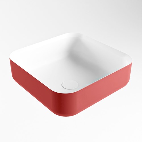 BINX Lavabos sobre encimera solid surface 36cm color Fire / Talc.-2