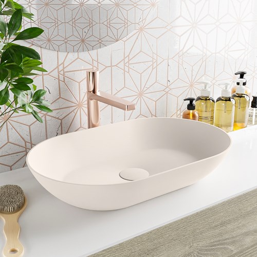 ONNI Countertop Basin solid surface 55cm color Linen / Linen.
