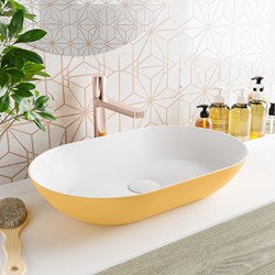 ONNI Countertop Basin solid surface 55cm color Ocher / Talc.