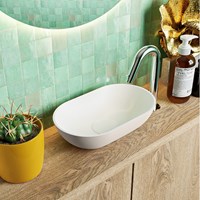 POOLE Vasque à poser solid surface 30cm couleur Linen / Talc.