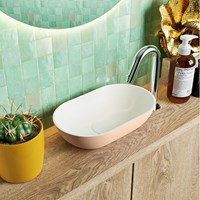 POOLE Vasque à poser solid surface 30cm couleur Rosee / Talc.