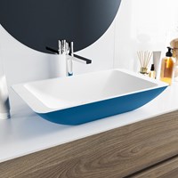 TOPI aufsatzwaschbecken solid surface 60cm farbe Jeans / Talc.