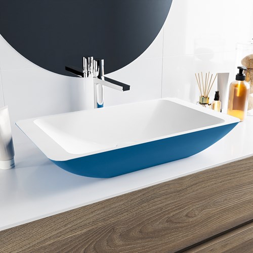 TOPI aufsatzwaschbecken solid surface 60cm farbe Jeans / Talc.