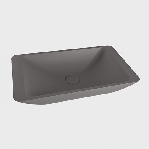 TOPI Lavabos sobre encimera solid surface 60cm color DarkGrey / DarkGrey.-2