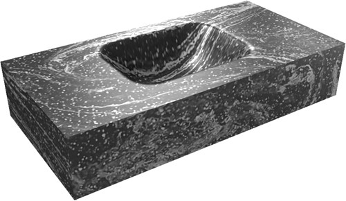 LEX Lava vrijhangende solid surface wastafel 60cm. Positie wasbak midden