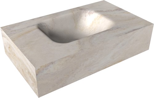 LEX Ostra vrijhangende solid surface wastafel 50cm. Positie wasbak midden