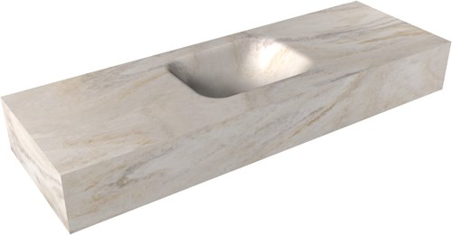 LEX Ostra vrijhangende solid surface wastafel 90cm. Positie wasbak midden