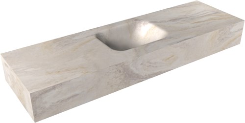 LEX Ostra vrijhangende solid surface wastafel 100cm. Positie wasbak midden