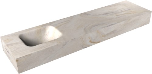 LEX Ostra vrijhangende solid surface wastafel 120cm. Positie wasbak links