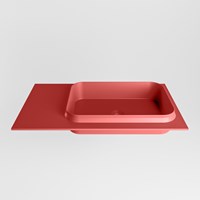 RIDGE Fire solid surface inbouw / inleg wastafel 80cm. Positie wasbak rechts.-2