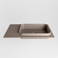 RIDGE Smoke solid surface inbouw / inleg wastafel 80cm. Positie wasbak rechts.-2