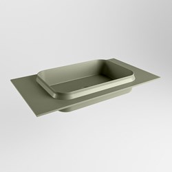 RIDGE Army solid surface inbouw / inleg wastafel 80cm. Positie wasbak midden.