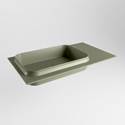 RIDGE Army solid surface inbouw / inleg wastafel 80cm. Positie wasbak links.