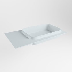 RIDGE Clay solid surface inbouw / inleg wastafel 80cm. Positie wasbak rechts.