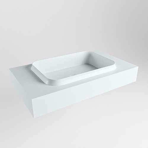 RIDGE Clay Lavabo mural solid surface 80cm. Position lavabo Centrée.