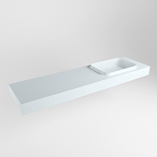 RIDGE Clay vrijhangende solid surface wastafel 170cm. Positie wasbak rechts.