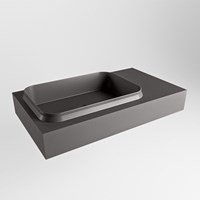 RIDGE Dark Grey Lavabo mural solid surface 80cm. Position lavabo Gauche.