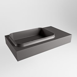RIDGE Dark Grey Lavabo mural solid surface 80cm. Position lavabo Gauche.