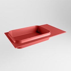 RIDGE Fire solid surface inbouw / inleg wastafel 80cm. Positie wasbak links.