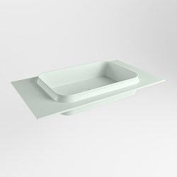 RIDGE Greey solid surface inbouw / inleg wastafel 80cm. Positie wasbak midden.