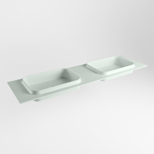 RIDGE Greey solid surface inbouw / inleg wastafel 170cm. Positie wasbak dubbel.