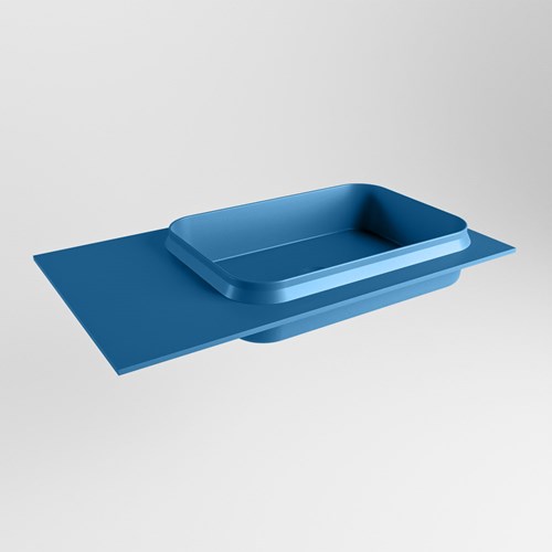 RIDGE Jeans Lavabo incasso solid surface 80cm. Posizione lavabo Destra.