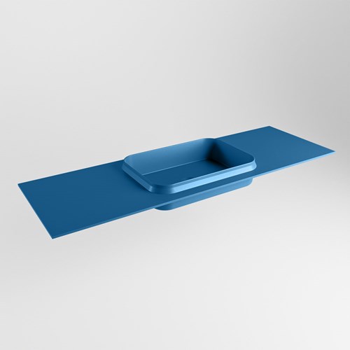RIDGE Jeans solid surface inbouw / inleg wastafel 140cm. Positie wasbak midden.