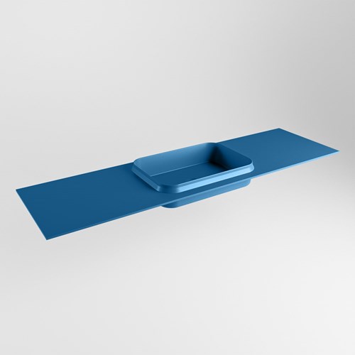 RIDGE Jeans solid surface inbouw / inleg wastafel 161cm. Positie wasbak midden.